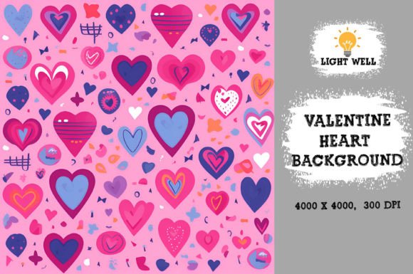 Download Valentine Heart Background Digital Paper - Heart background Collection