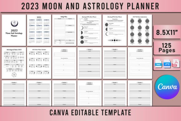 Download 2023 Moon and Astrology Planner Canva - Astrology Collection