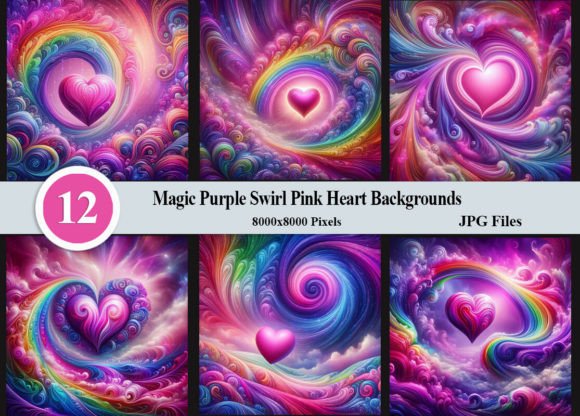Download Magic Purple Swirl Pink Heart Background - Heart background Collection