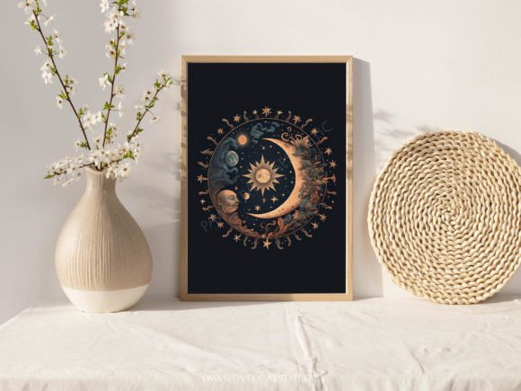 Download Celestial Eerie Moon Printable Wall Art - Wall Collection