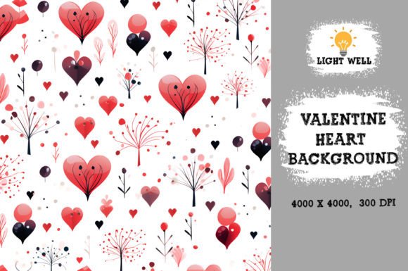 Download Valentine Heart Background Digital Paper - Heart background Collection