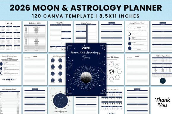 Download 2026 Moon &amp; Astrology Planner KDP - Astrology Collection