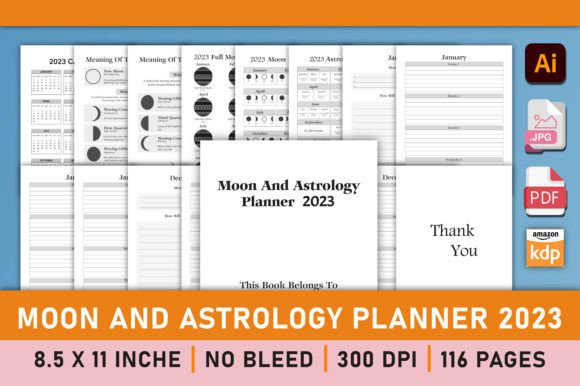 Download Editable Moon and Astrology Planner 2023 - Astrology Collection