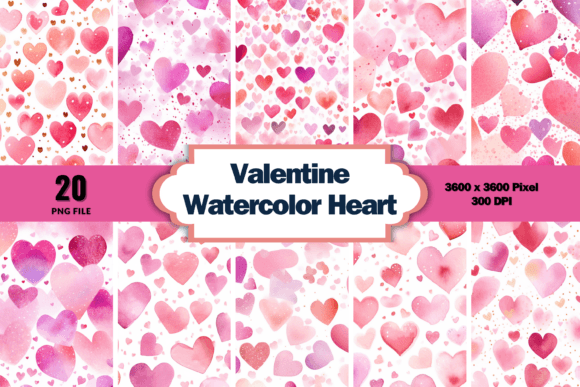 Download Valentine Watercolor Heart Background - Heart background Collection