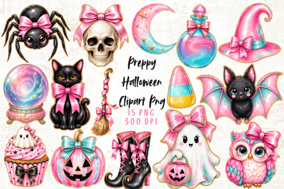 Download Preppy Halloween Clipart PNG Set - Halloween clipart Collection