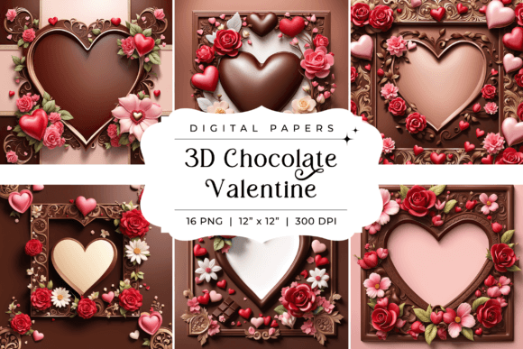 Download 3D Chocolate Valentines Heart Background - Premium Resources