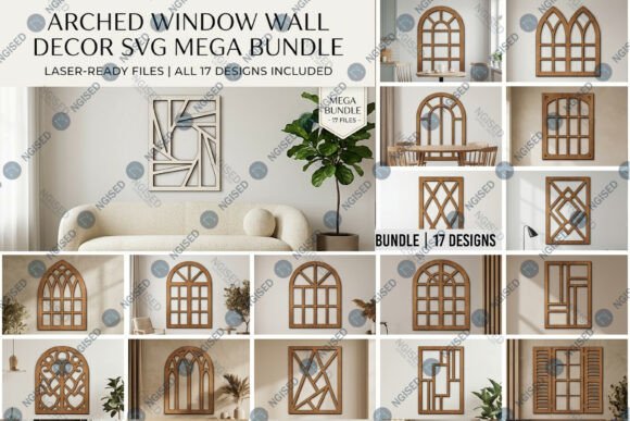 Download Arched Window Wall Decor SVG Mega Bundle - Wall Collection