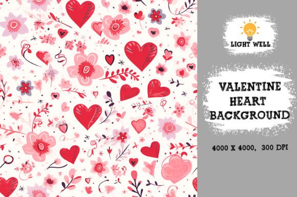 Download Valentine Heart Background Digital Paper - Premium Resources
