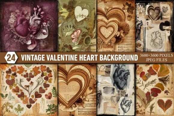 Download Romantic Vintage Heart Background - Heart background Collection