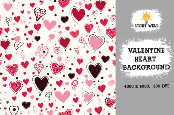 Download Valentine Heart Background Digital Paper - Premium Resources